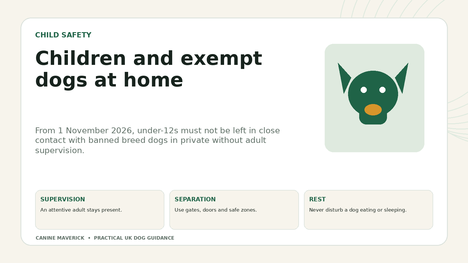 Canine Maverick child and dog supervision infographic